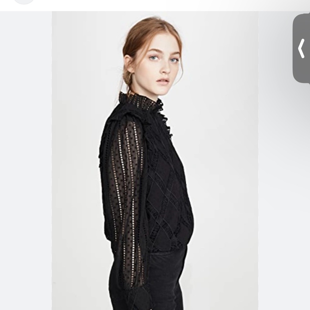 Alice and Olivia Jos puff sleeve blouse